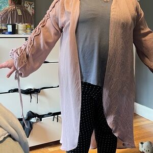 Joyfolie Mauve Open-Front duster